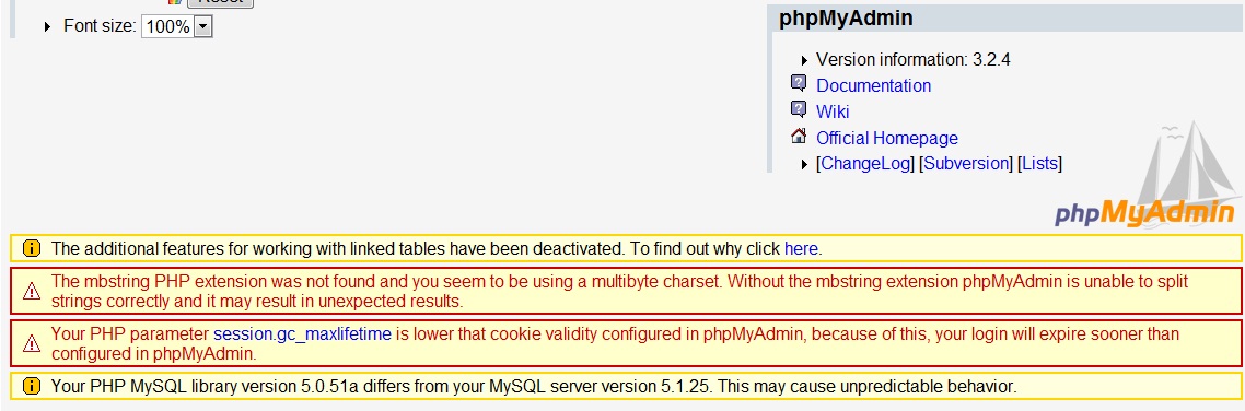 phpMyadmin324error