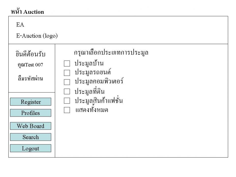 ตัวอย่างหน้าจอauction