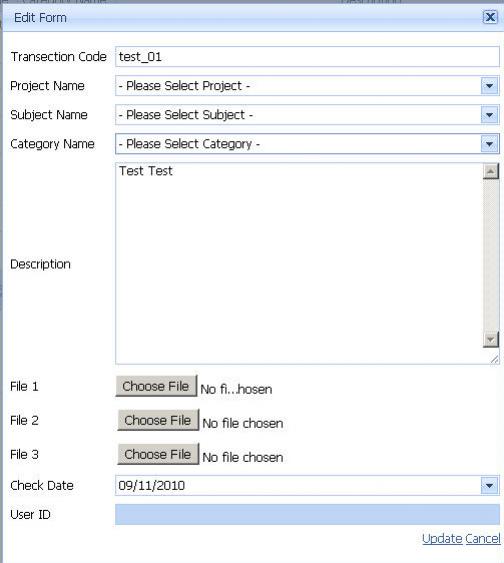 Popup Edit Form ของ Gridview