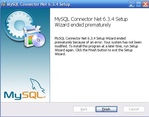 mysql connector  install error