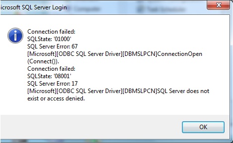 SQL Server does not exist or access denied