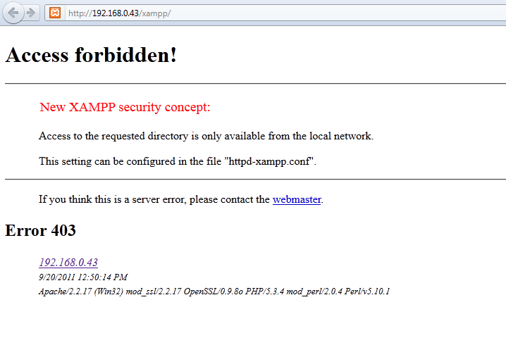 Xampp Access forbidden!