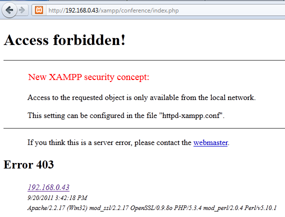 Xampp Access forbidden! 2