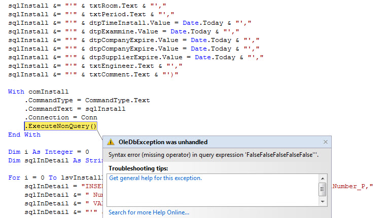 error vb.net ตามที่แก้ไขแล้ว