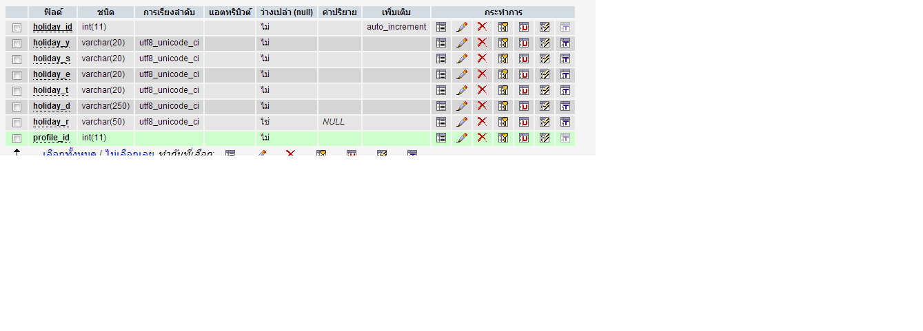 ตารางข้อมูล