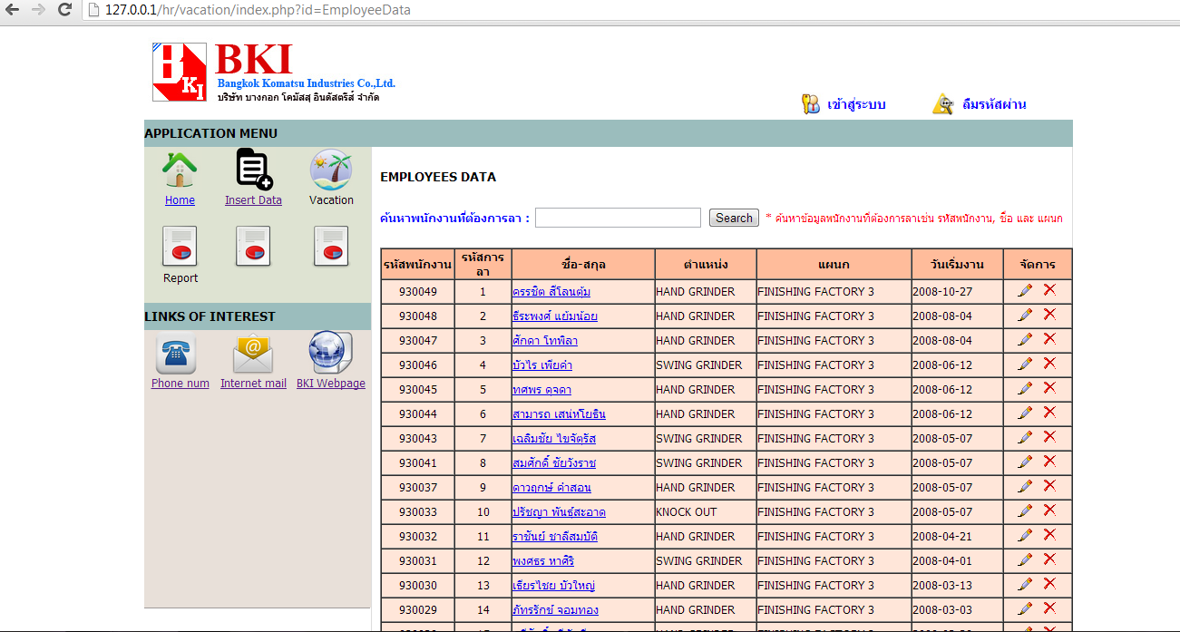 ภาพในการแสดงผลการ Search