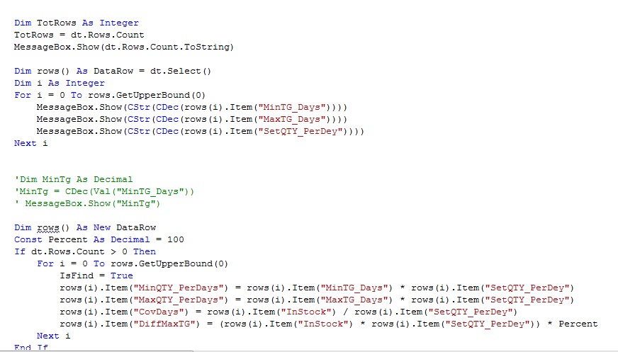 read and cal data