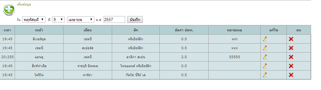 หน้าเพิ่มข้อมูล