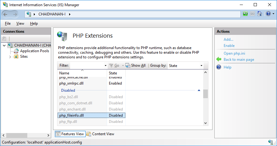 php extensiion fileinfo