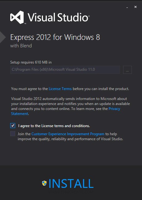 Visual Studio Express 2012 for Windows 8